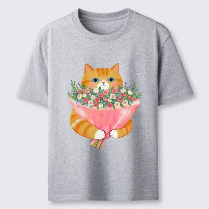 Tokyo-Tiger Cozy Cat Offering A Bouquet Classic T-Shirt