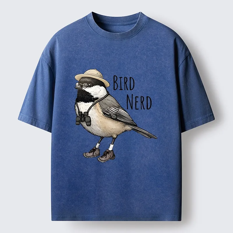 Tokyo-Tiger Bird Nerd Chickadee Explorer Washed T-Shirt