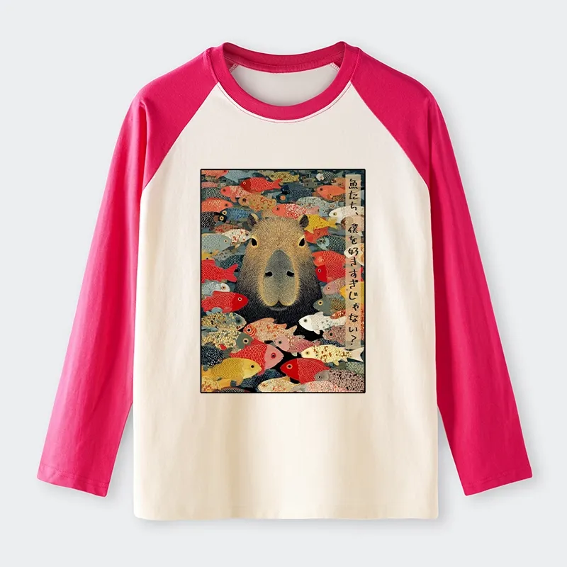 Tokyo-Tiger Am I Too Lovable? Raglan Long Sleeve T-shirt