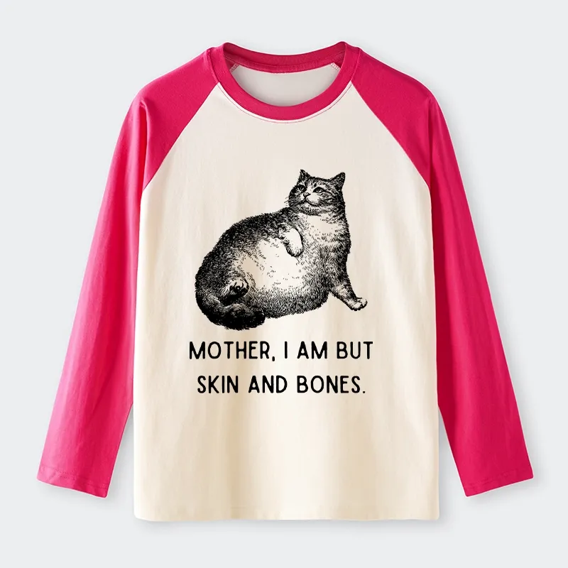 Tokyo-Tiger Skin & Bones Cat Raglan Long Sleeve T-shirt