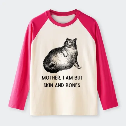 Tokyo-Tiger Skin & Bones Cat Raglan Long Sleeve T-shirt