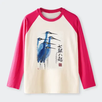 Tokyo-Tiger Wings That Never Yield Raglan Long Sleeve T-shirt