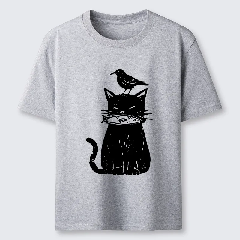 Tokyo-Tiger Black Cat With Fish And Bird Classic T-Shirt