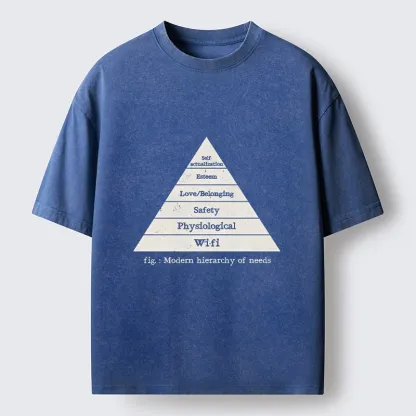 Tokyo-Tiger Funny Wifi Is Essential Meme Washed T-Shirt