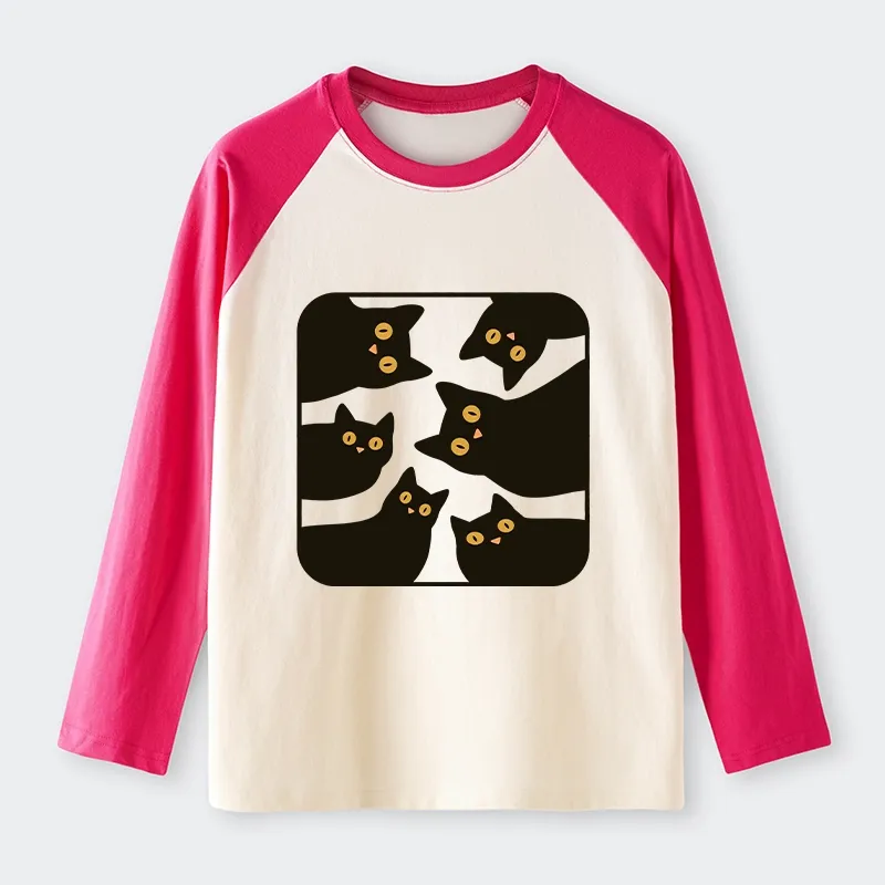Tokyo-Tiger Cats Are Watching You Raglan Long Sleeve T-shirt
