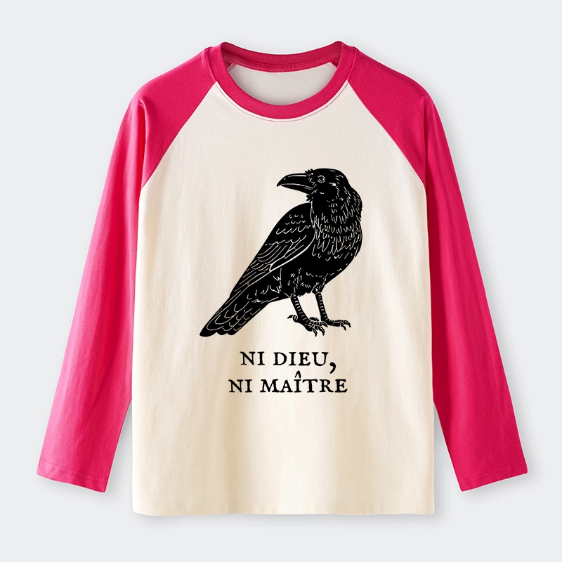 Tokyo-Tiger Crow Have A Strong Sense Of Self Raglan Long Sleeve T-shirt