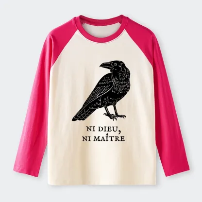 Tokyo-Tiger Crow Have A Strong Sense Of Self Raglan Long Sleeve T-shirt