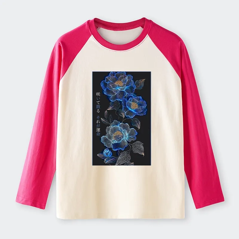 Tokyo-Tiger The Sea Of Flowers In The Darkness Raglan Long Sleeve T-shirt