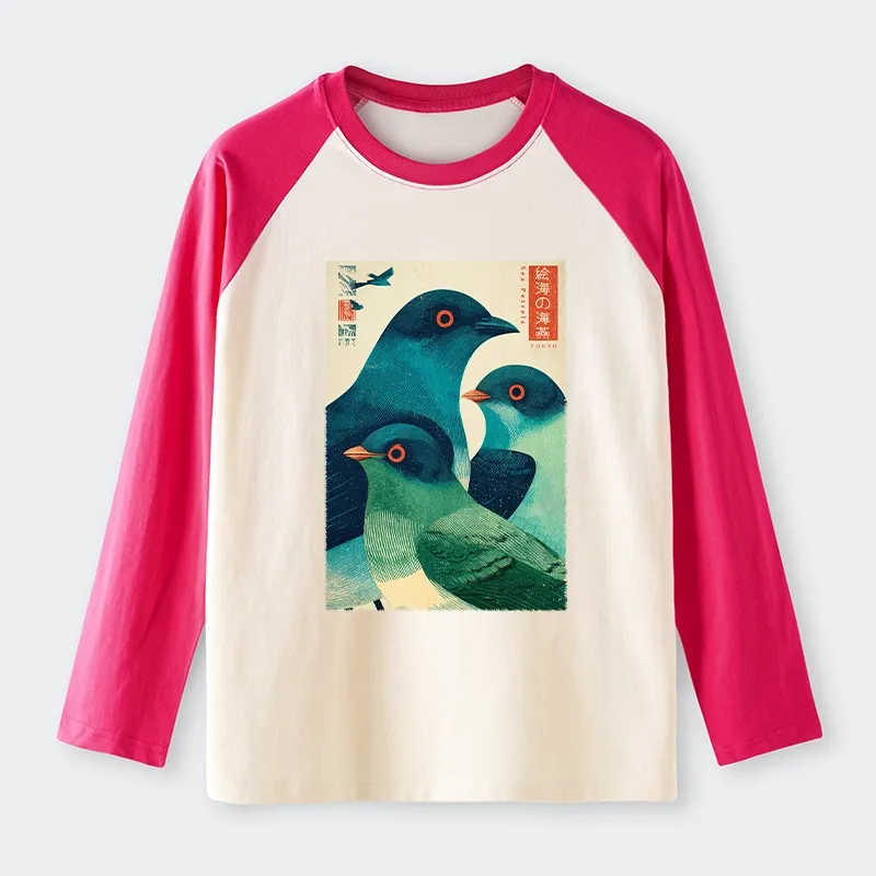 Tokyo-Tiger Petrels Of The Painted Sea Raglan Long Sleeve T-shirt Sale