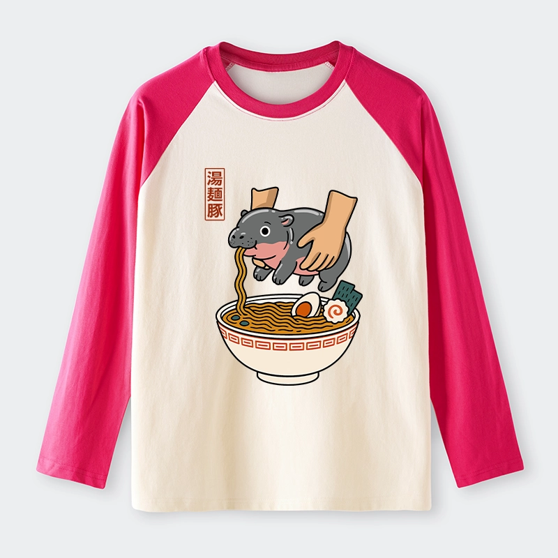 Tokyo-Tiger Noodles Got Me Raglan Long Sleeve T-shirt