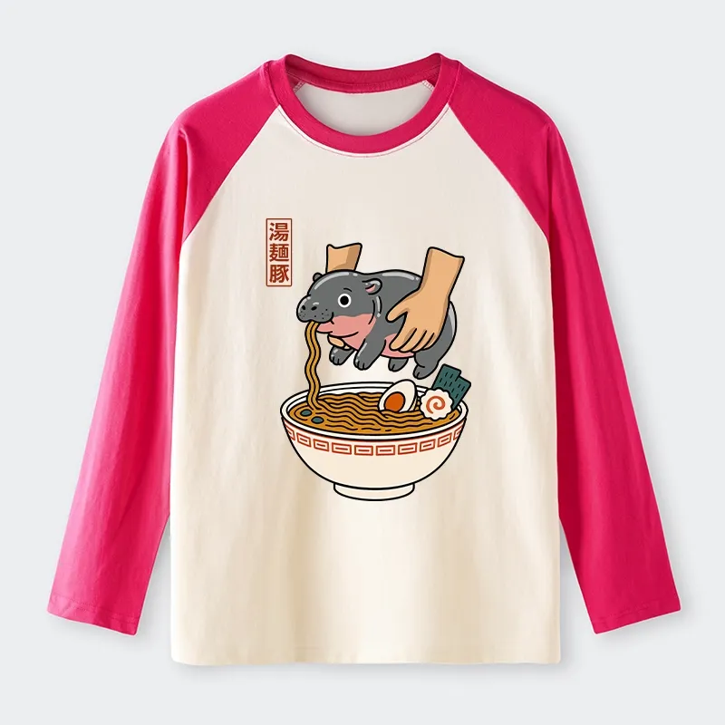 Tokyo-Tiger Noodles Got Me Raglan Long Sleeve T-shirt