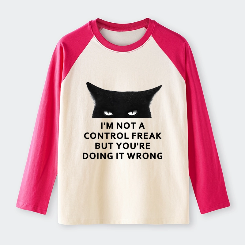 Tokyo-Tiger Control Freak Funny Raglan Long Sleeve T-shirt