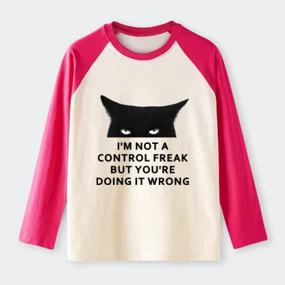 Tokyo-Tiger Control Freak Funny Raglan Long Sleeve T-shirt