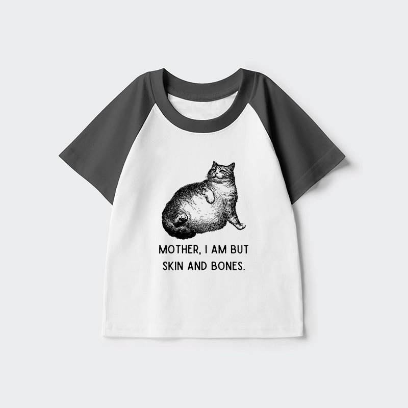 Tokyo-Tiger Skin & Bones Cat Kids Raglan T-shirt