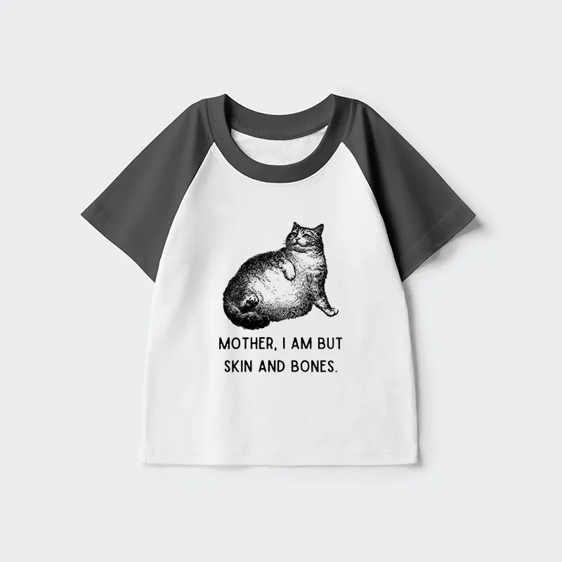 Tokyo-Tiger Skin & Bones Cat Kids Raglan T-shirt