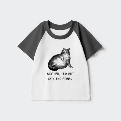 Tokyo-Tiger Skin & Bones Cat Kids Raglan T-shirt