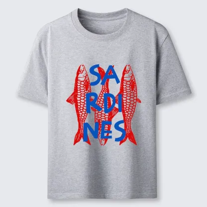 Tokyo-Tiger Vibrant Red Sardines Art Classic T-Shirt