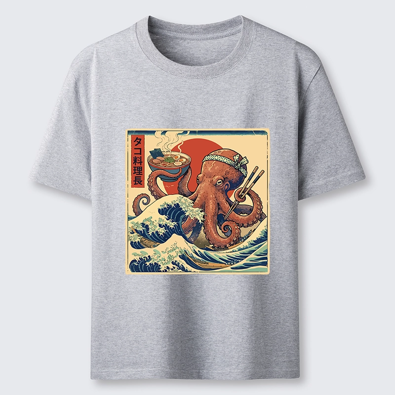 Tokyo-Tiger Ukiyo-E Octopus Ramen Master Classic T-Shirt