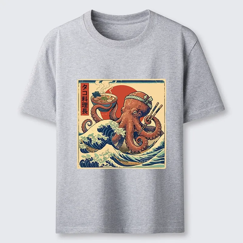 Tokyo-Tiger Ukiyo-E Octopus Ramen Master Classic T-Shirt