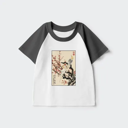 Tokyo-Tiger Whispers of Silent Blossoms Kids Raglan T-shirt