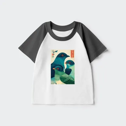 Tokyo-Tiger Petrels Of The Painted Sea Kids Raglan T-shirt