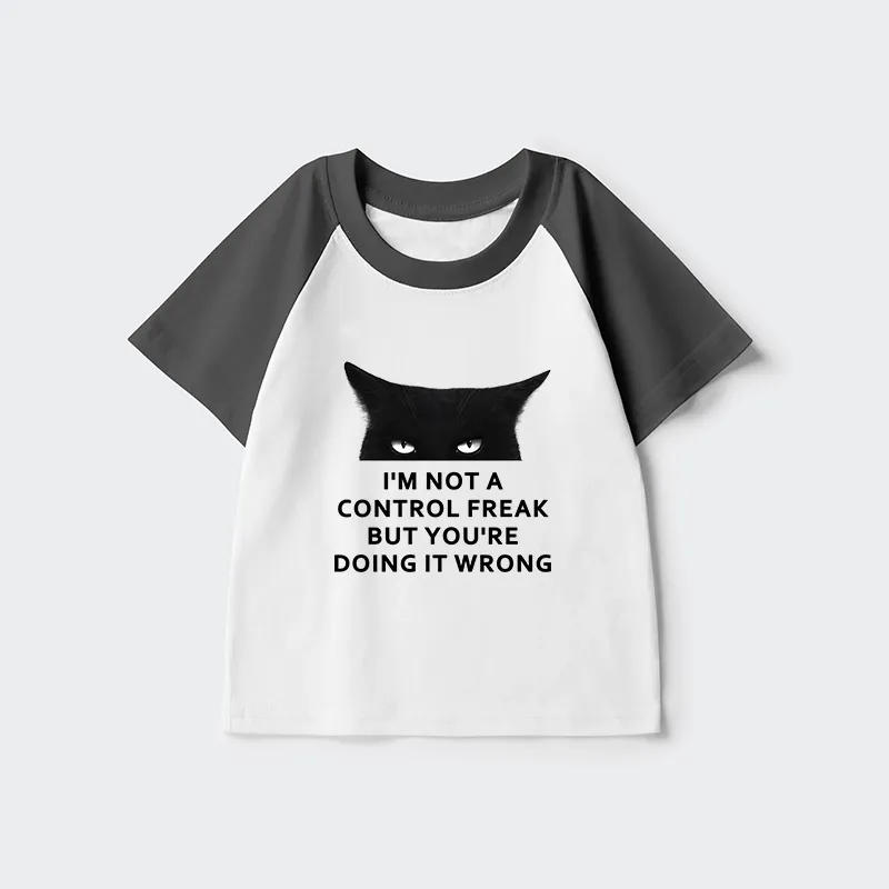 Tokyo-Tiger Control Freak Funny Kids Raglan T-shirt