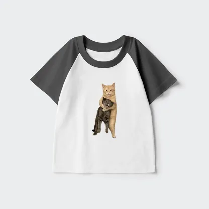 Tokyo-Tiger  Orange Cat’s Tight Embrace Kids Raglan T-shirt