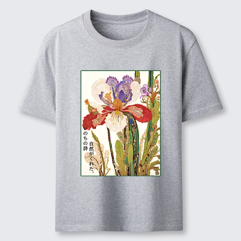 Tokyo-Tiger Vintage Japanese Flower Painting Classic T-Shirt