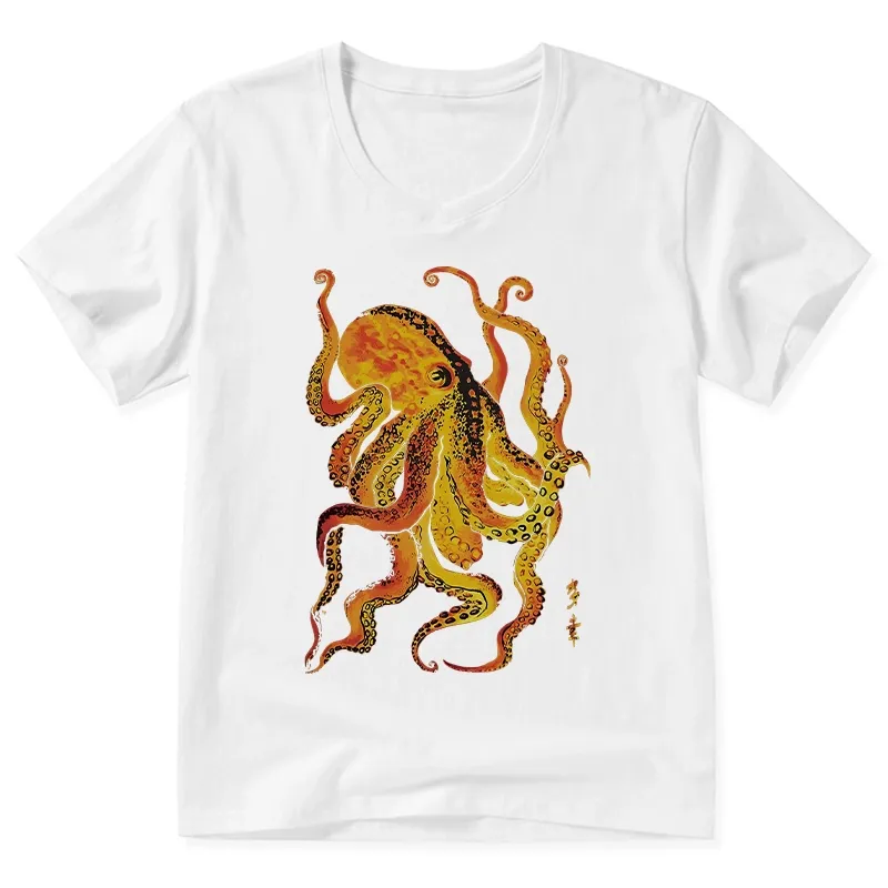 Tokyo-Tiger Deep Sea Gorgeous Octopus V-Neck Classic T-Shirt
