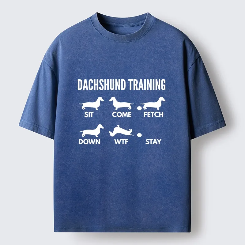 Tokyo-Tiger Chaotic Dachshund Commands Meme Washed T-Shirt