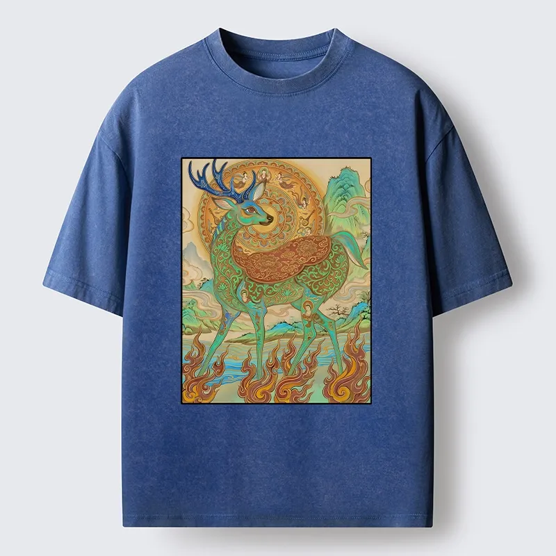 Tokyo-Tiger Mythical Nine Colored Deer Washed T-Shirt