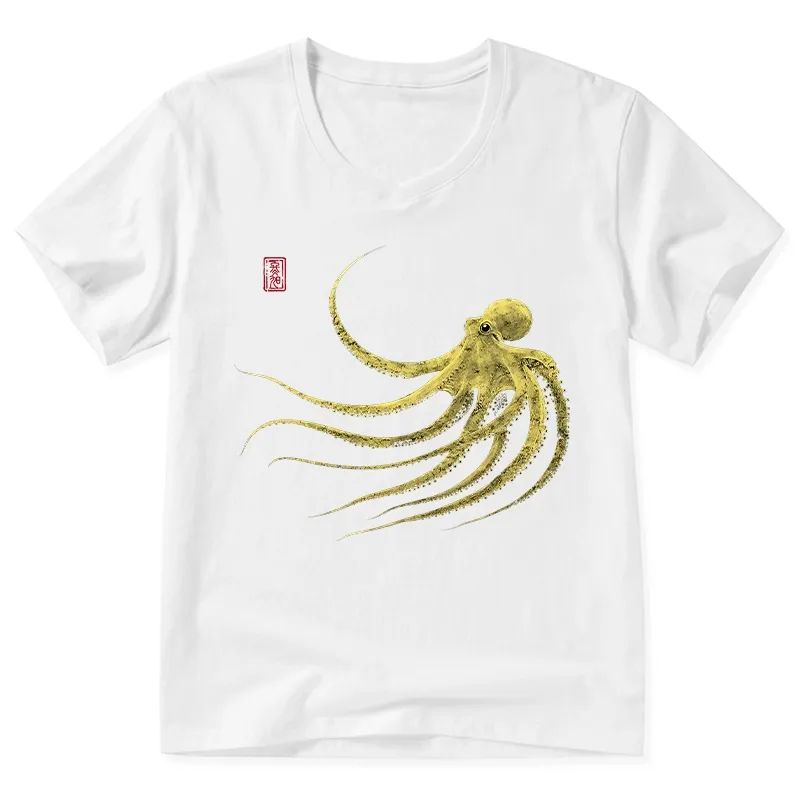 Tokyo-Tiger Retro Octopus Japanese V-Neck Classic T-Shirt