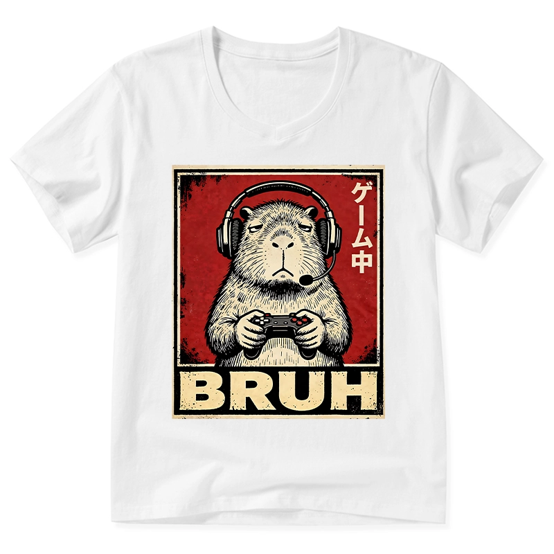 Tokyo-Tiger Funny Capybara Playing Games V-Neck Classic T-Shirt