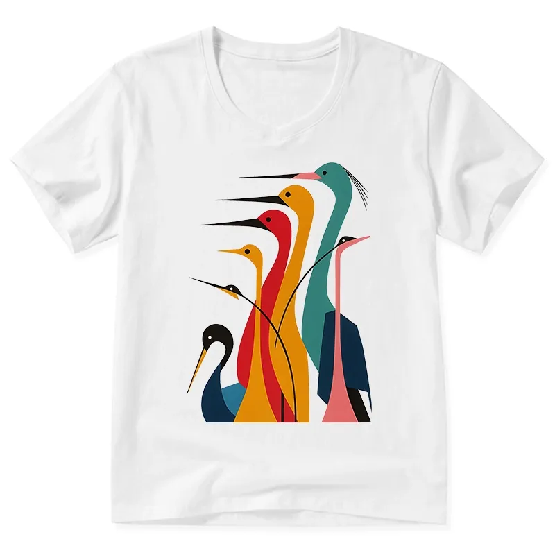 Tokyo-Tiger Various Types Of Cranes V-Neck Classic T-Shirt Sale