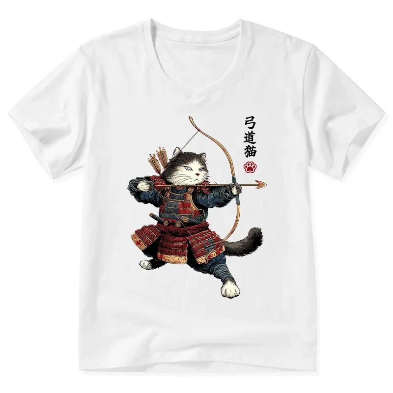 Tokyo-Tiger Kyudo Samurai Cat V-Neck Classic T-Shirt Sale