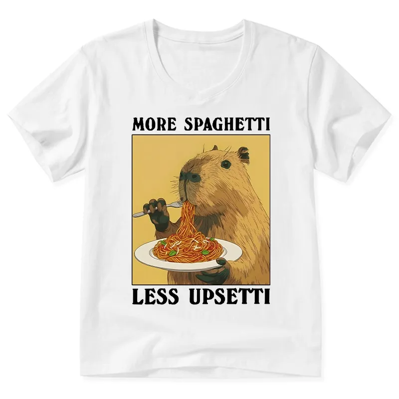 Tokyo-Tiger Capybara Eating Pasta V-Neck Classic T-Shirt Sale