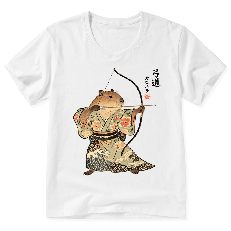 Tokyo-Tiger Capybara Archery V-Neck Classic T-Shirt
