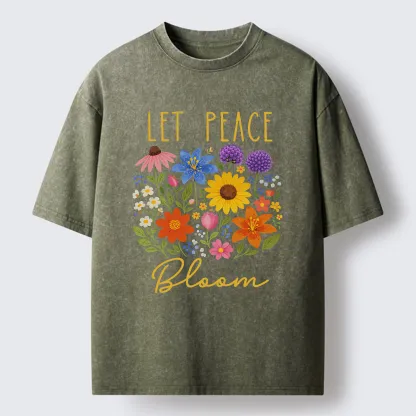 Tokyo-Tiger Let Peace Bloom Washed T-Shirt
