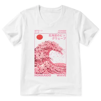 Tokyo-Tiger Sakura Wave V-Neck Classic T-Shirt