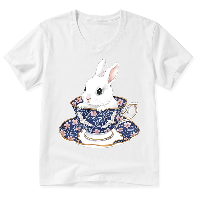 Tokyo-Tiger Cute Rabbit Tea Set V-Neck Classic T-Shirt