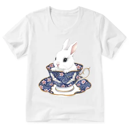 Tokyo-Tiger Cute Rabbit Tea Set V-Neck Classic T-Shirt