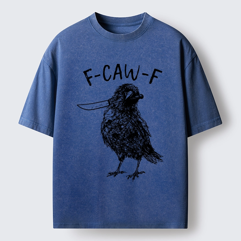 Tokyo-Tiger Angry Crow With A Knife Meme Washed T-Shirt