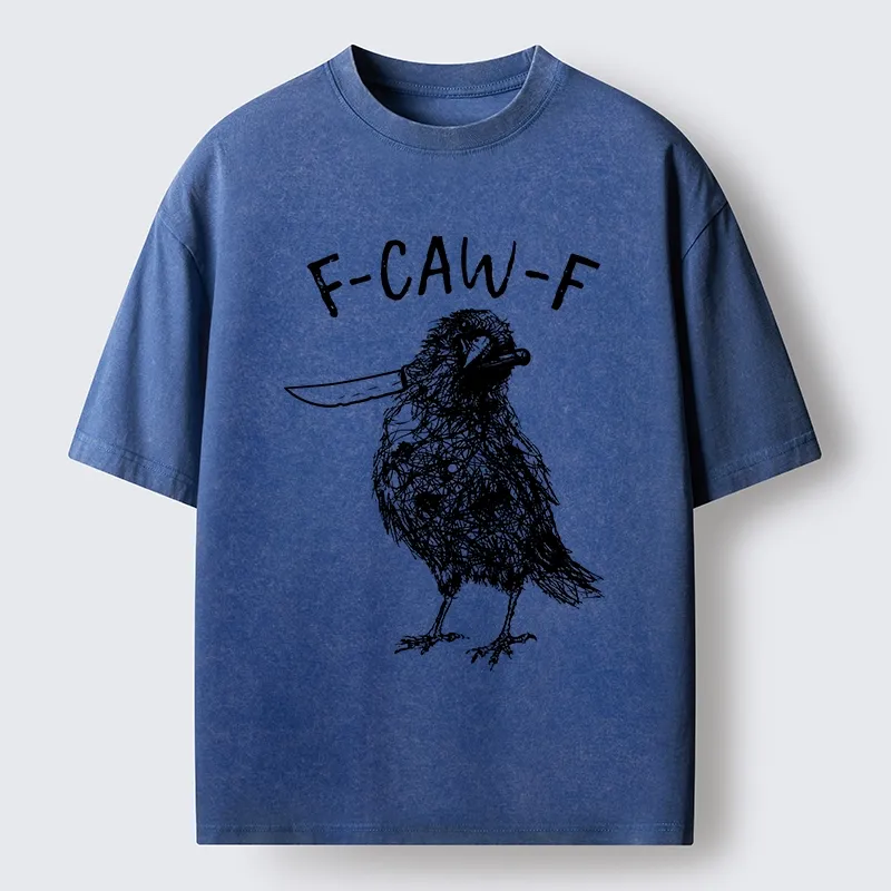 Tokyo-Tiger Angry Crow With A Knife Meme Washed T-Shirt