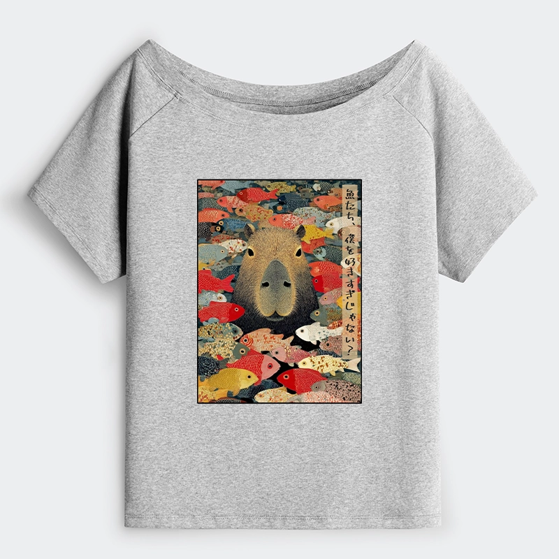 Tokyo-Tiger Am I Too Lovable? Off Shoulder T-Shirt