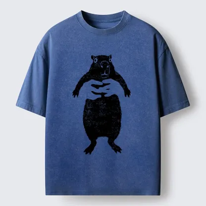 Tokyo-Tiger Cray Capy Capybara Meme Washed T-Shirt