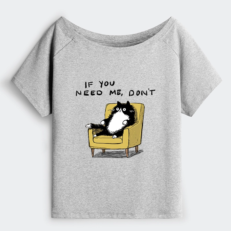 Tokyo-Tiger Unavailable Cat Off Shoulder T-Shirt