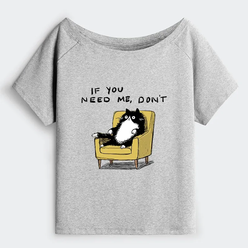 Tokyo-Tiger Unavailable Cat Off Shoulder T-Shirt