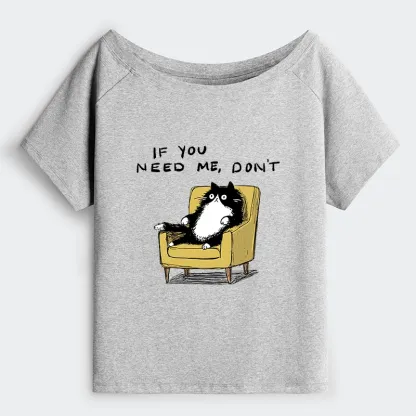 Tokyo-Tiger Unavailable Cat Off Shoulder T-Shirt