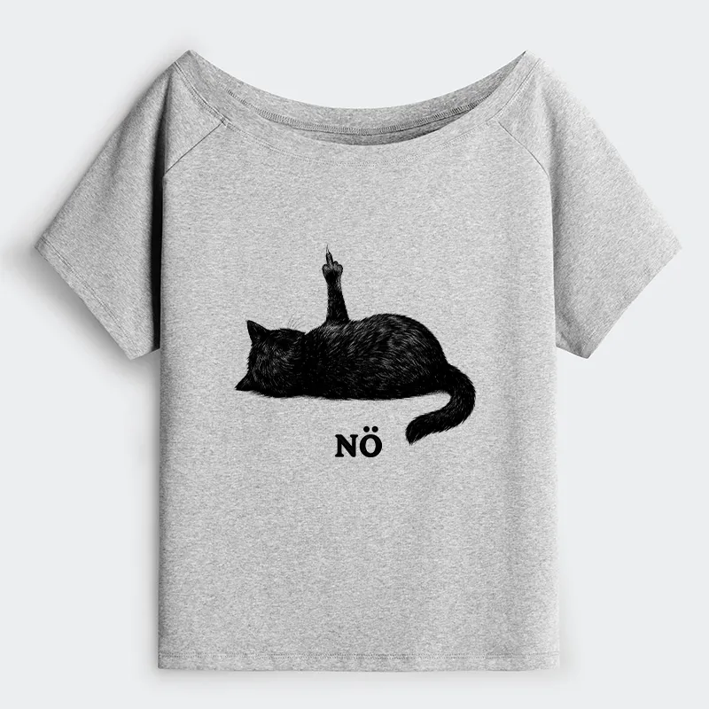 Tokyo-Tiger Cat Refused Off Shoulder T-Shirt