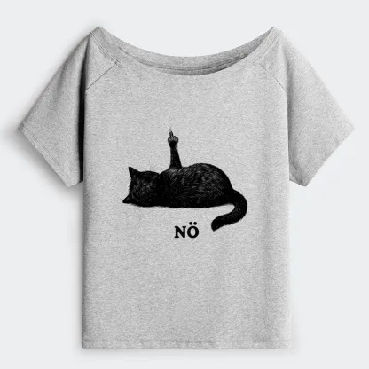 Tokyo-Tiger Cat Refused Off Shoulder T-Shirt